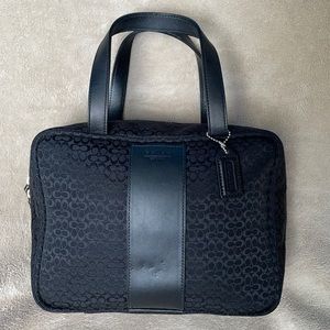 Authentic Coach Black Canvas Leather Travel Case